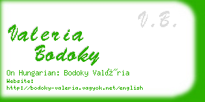 valeria bodoky business card